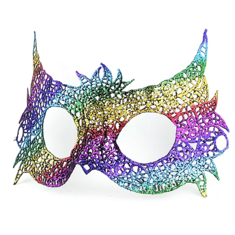 7/$25 Rainbow Owl masquerade mask BNIP